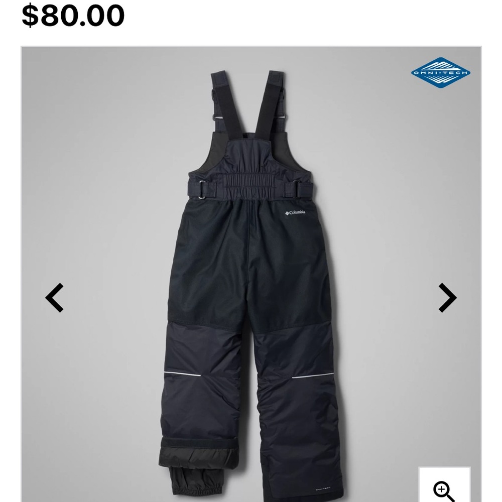 Columbia Kids Adventure Ride Snow Bibs - black size small - Picture 2 of 9